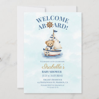Invitación de Baby Shower del Pequeño Marinero