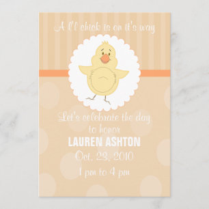 Invitación de Baby Shower del polluelo de L'l