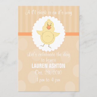 Invitación de Baby Shower del polluelo de L'l