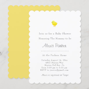 Invitación de Baby Shower del polluelo del bebé