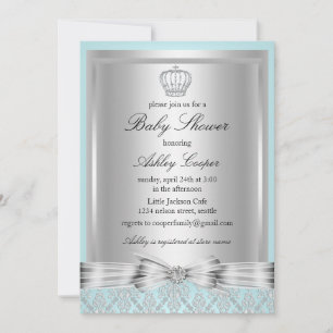 Invitación de Baby Shower del Príncipe Azul