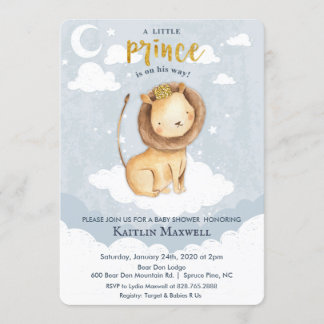 Invitación de Baby Shower del Príncipe León