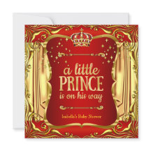 Invitación de Baby Shower del Príncipe Niño Rojo D