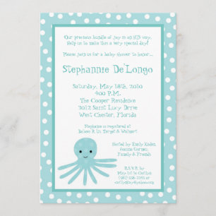 invitación de Baby Shower del pulpo de la vida