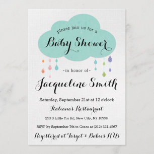 Invitación de Baby Shower del purpurina de la gota