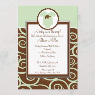 Invitación de Baby Shower del remolino de la niña