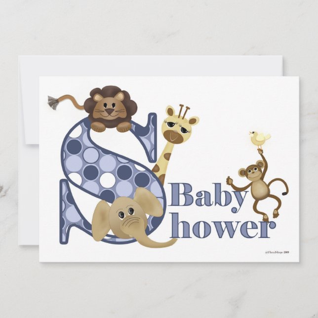 Invitación de Baby Shower del safari (Anverso)