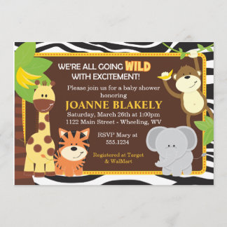 Invitación de Baby Shower del safari de selva del