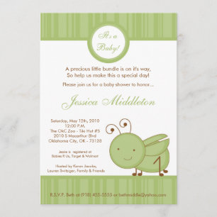 invitación de Baby Shower del saltamontes de la