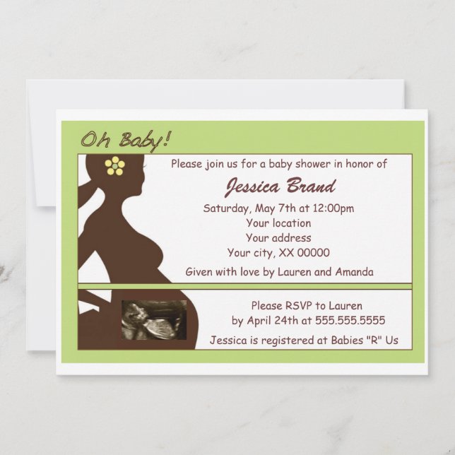 Invitación de Baby Shower del Sonogram (Anverso)
