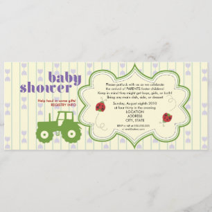Invitación de Baby Shower del tractor/de la