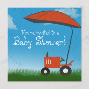 Invitación de Baby Shower del tractor: Tractor