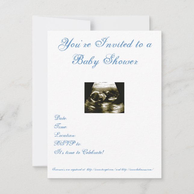 Invitación de Baby Shower del ultrasonido (Anverso)