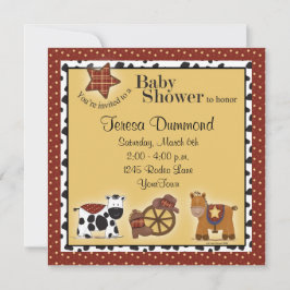Invitación de Baby Shower del vaquero o de la