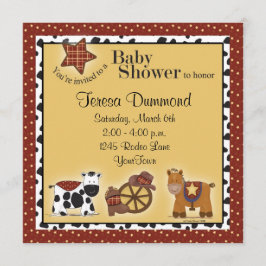 Invitación de Baby Shower del vaquero o de la