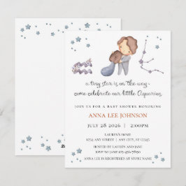 Invitación de baby shower del zodíaco de Acuario