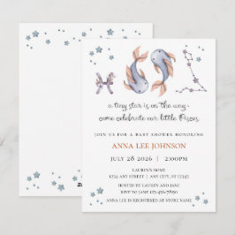 Invitación de Baby Shower del Zodiaco de Piscis