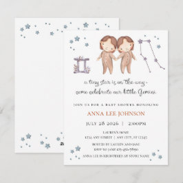 Invitación de Baby Shower del Zodiaco Gemini