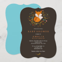 Invitación de Baby Shower del Zorro del Bosque