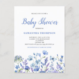 Invitación de Baby Shower Delicate Blue Floral