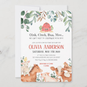 Invitación de Baby Shower Desfile de Animales de G