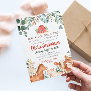 Invitación de Baby Shower Desfile de Animales de G