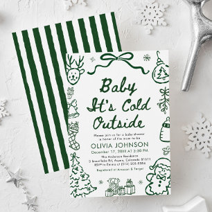 Invitación de Baby Shower 'Dibujado a Mano, Bebé,