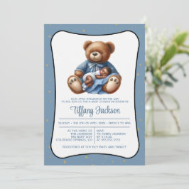 Invitación de Baby Shower Dream Bear