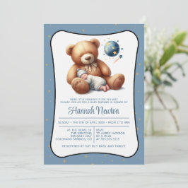 Invitación de Baby Shower Dream Bear