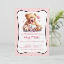 Invitación de Baby Shower Dream Bear