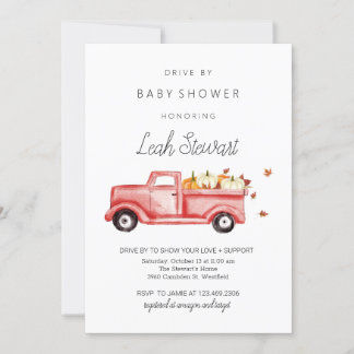 Invitación de Baby Shower Drive By Fall