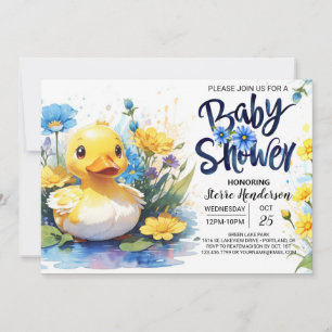 Invitación de Baby Shower Duckling Pond
