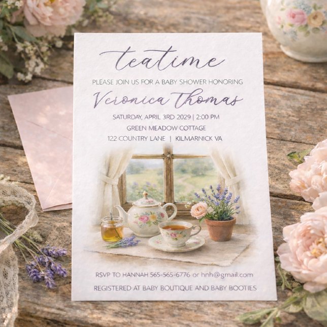 Invitación de Baby Shower Dulce Fiesta de Té (Subido por el creador)
