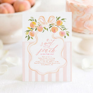 Invitación de Baby Shower Dulce Pequeña Melocotón