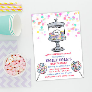 Invitación de Baby Shower Dulce Tarro de Caramelos