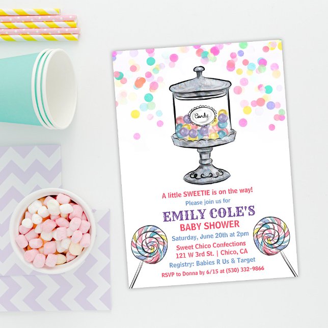 Invitación de Baby Shower Dulce Tarro de Caramelos (Subido por el creador)