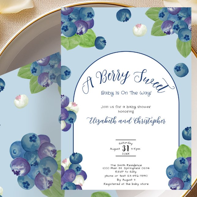 Invitación de Baby Shower Dusty Blue Dulcemente Af (Subido por el creador)