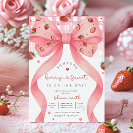 Invitación de Baby Shower Editable Dulce de Fresa,