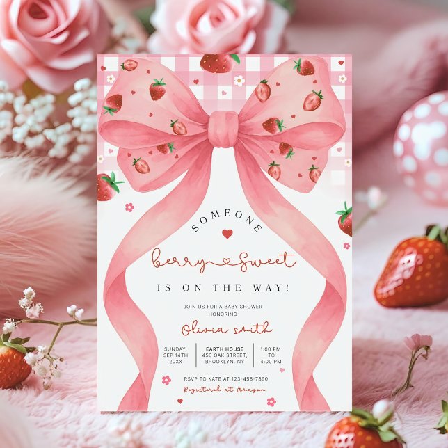 Invitación de Baby Shower Editable Dulce de Fresa, (Subido por el creador)
