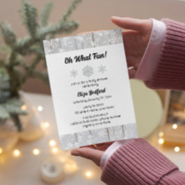 Invitación de baby shower elegante de copo de niev