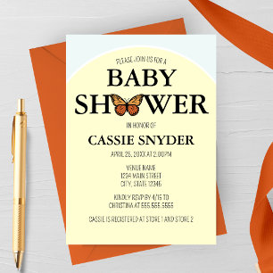 Invitación de Baby Shower Elegante Mariposa
