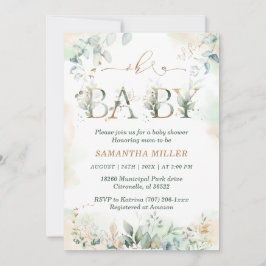 Invitación de Baby Shower Elegante Verde