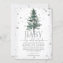 Invitación de Baby Shower en árbol de Navidad plat