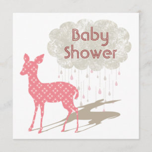 Invitación de Baby Shower en Bambi rosa