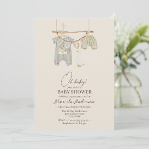 Invitación de Baby Shower en el móvil de Boho Nurs