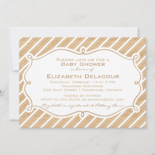 Invitación de Baby Shower en franjas diagonales ru