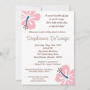 Invitación de Baby Shower en Hawái HibiscusFlower 