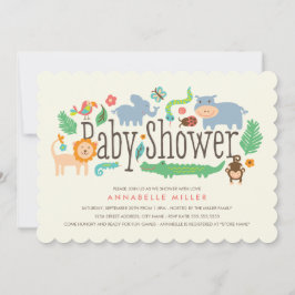 Invitación de Baby Shower en la jungla
