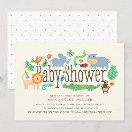Invitación de Baby Shower en la jungla