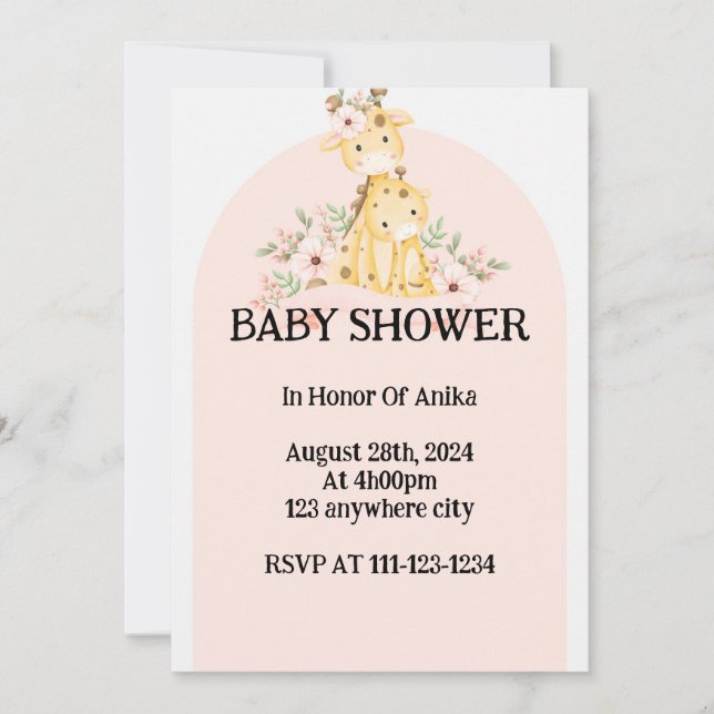 INVITACIÓN DE BABY SHOWER EN ROPA (Anverso)